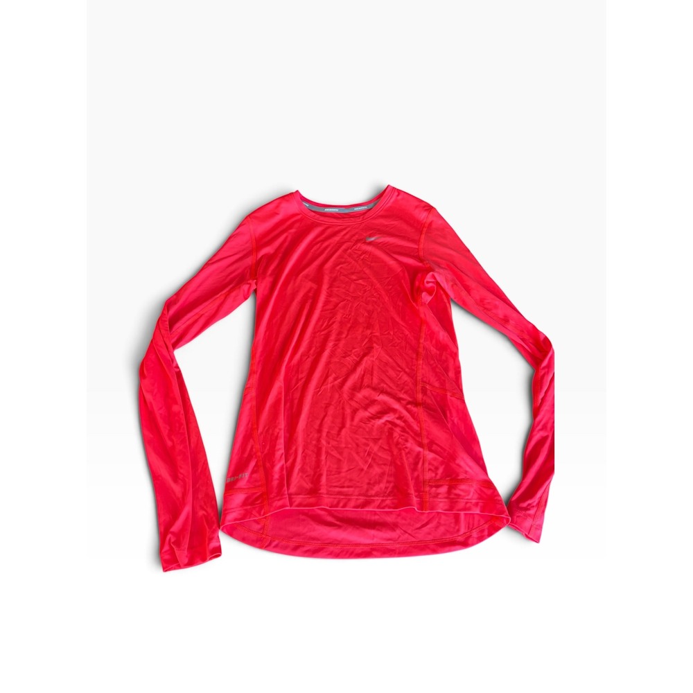 Nike Running Shirt Small Pink Dri-FIT Long Sleeve Activewear Training Top